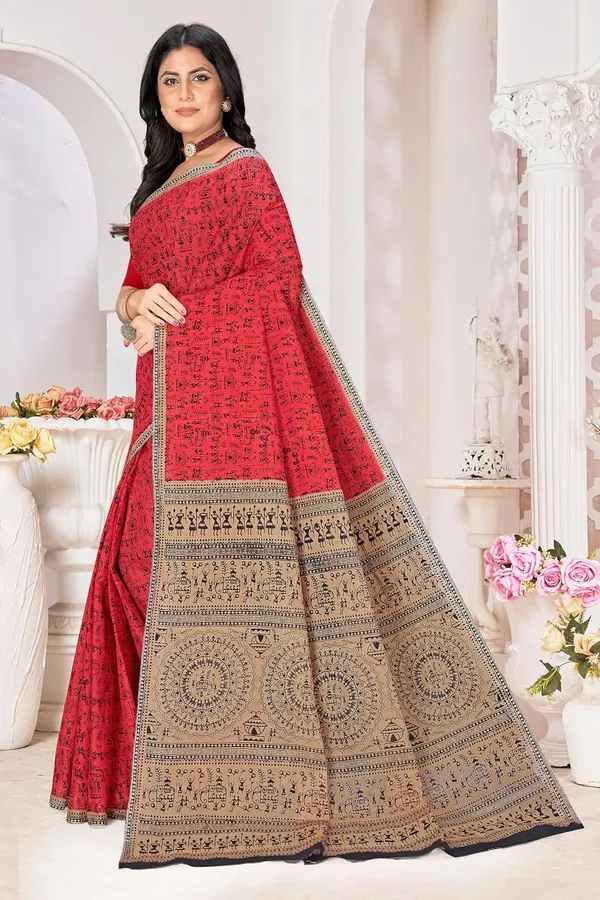 Tamaira_Fashion_Women_S_Warli_Printed_Pure_Cotton_Mulmul_Saree_Without_Blouse_Piece_2534_5_Parent