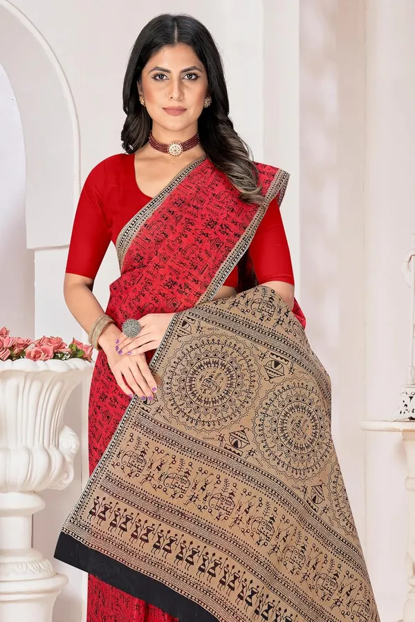 Tamaira_Fashion_Women_S_Warli_Printed_Pure_Cotton_Mulmul_Saree_Without_Blouse_Piece_2534_5_Parent