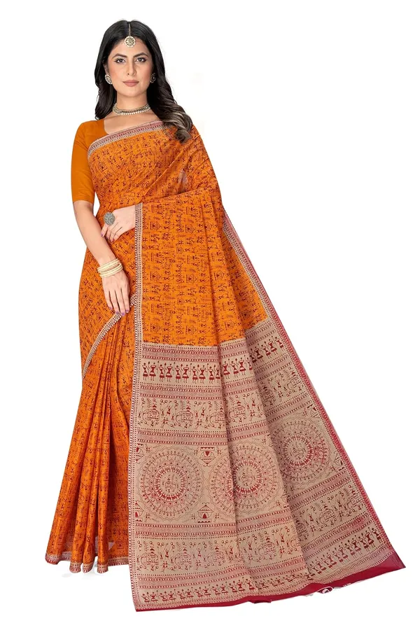 Tamaira_Fashion_Women_S_Warli_Printed_Pure_Cotton_Mulmul_Saree_Without_Blouse_Piece_2534_5_Parent