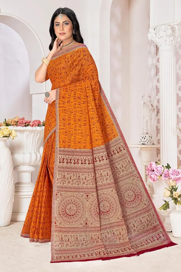 Tamaira_Fashion_Women_S_Warli_Printed_Pure_Cotton_Mulmul_Saree_Without_Blouse_Piece_2534_5_Parent