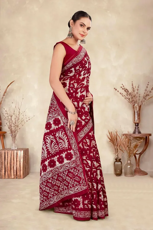 Tamaira_Fashion_Women_S_Floral_Batik_Printed_Pure_Cotton_Mulmul_Saree_Without_Blouse_Piece_11588_Parent