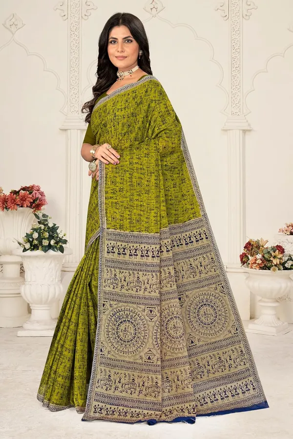 Tamaira_Fashion_Women_S_Warli_Printed_Pure_Cotton_Mulmul_Saree_Without_Blouse_Piece_2534_5_Parent