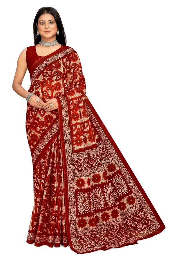 Tamaira_Fashion_Women_S_Floral_Batik_Printed_Pure_Cotton_Mulmul_Saree_Without_Blouse_Piece_11588_Parent