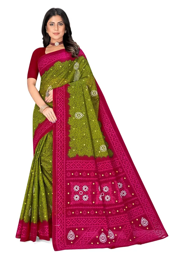 Tamaira_Fashion_Women_S_Floral_Batik_Printed_Pure_Cotton_Mulmul_Saree_Without_Blouse_Piece_11514_Parent