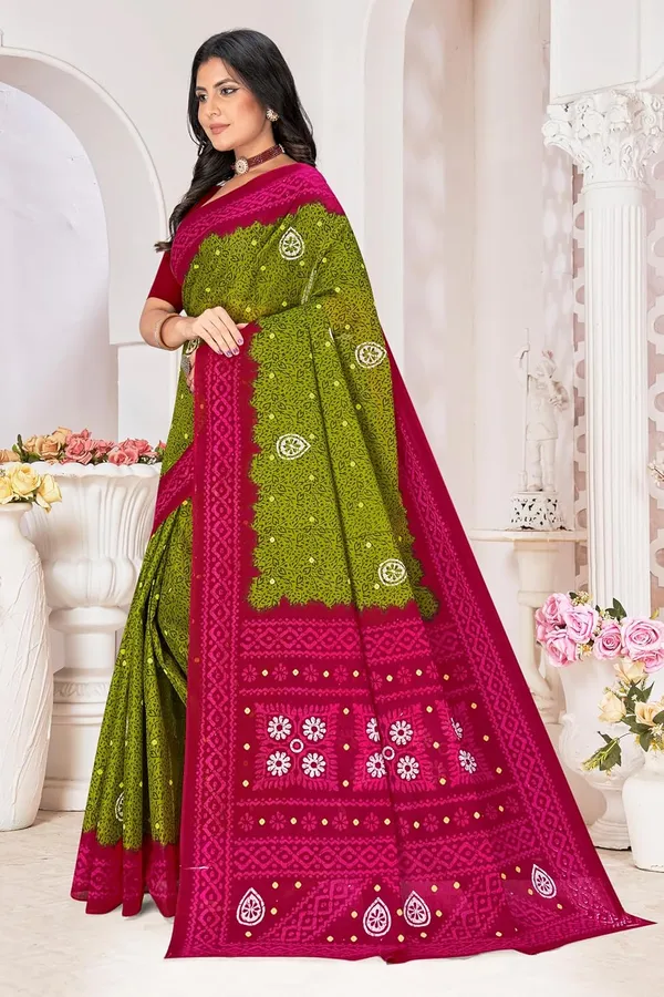 Tamaira_Fashion_Women_S_Floral_Batik_Printed_Pure_Cotton_Mulmul_Saree_Without_Blouse_Piece_11514_Parent