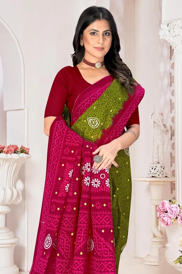 Tamaira_Fashion_Women_S_Floral_Batik_Printed_Pure_Cotton_Mulmul_Saree_Without_Blouse_Piece_11514_Parent