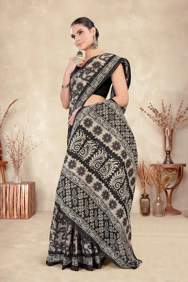 Tamaira_Fashion_Women_S_Floral_Batik_Printed_Pure_Cotton_Mulmul_Saree_Without_Blouse_Piece_11588_Parent