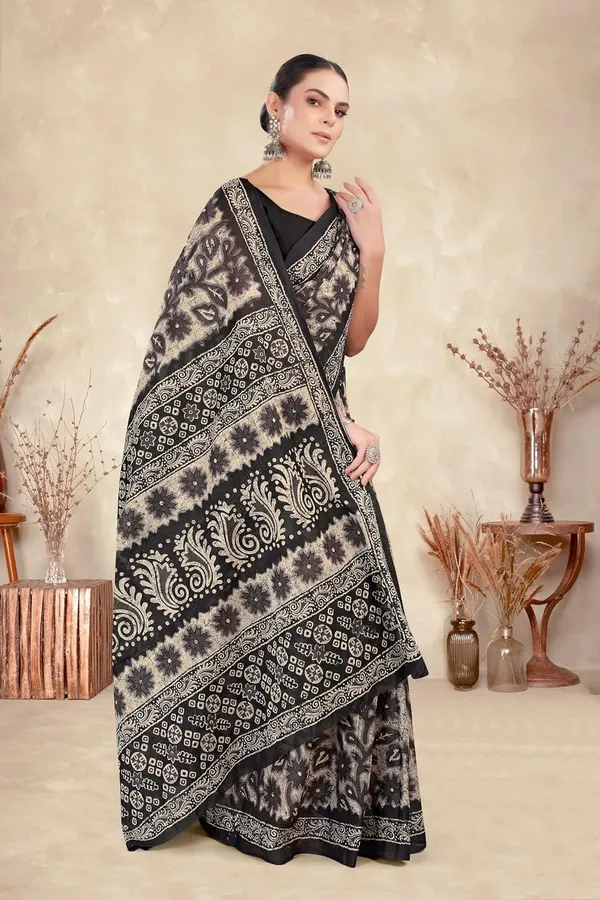 Tamaira_Fashion_Women_S_Floral_Batik_Printed_Pure_Cotton_Mulmul_Saree_Without_Blouse_Piece_11588_Parent