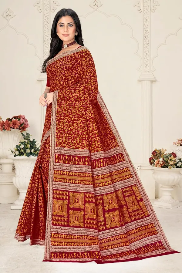 Tamaira_Fashion_Women_S_Warli_Printed_Pure_Cotton_Mulmul_Saree_Without_Blouse_Piece_2534_5_Parent