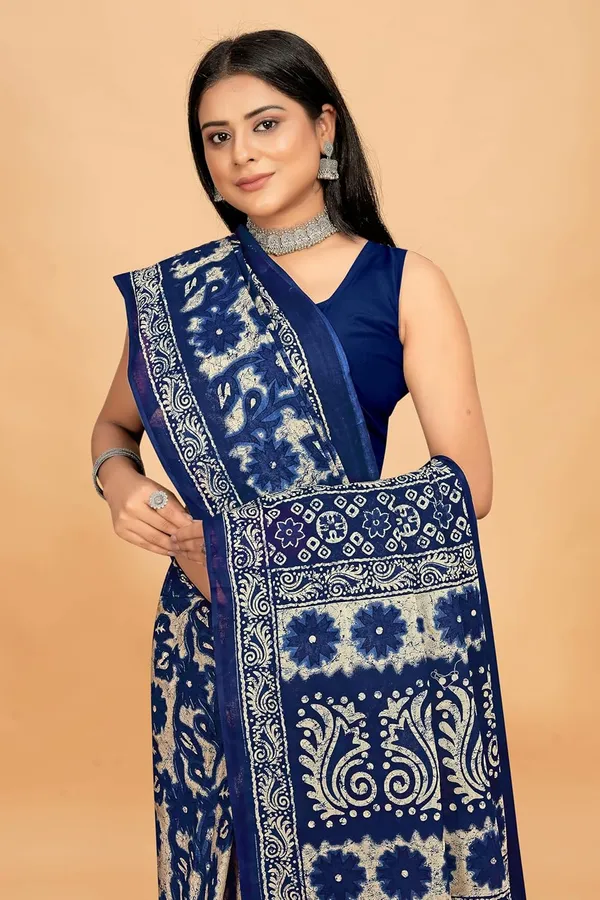 Tamaira_Fashion_Women_S_Floral_Batik_Printed_Pure_Cotton_Mulmul_Saree_Without_Blouse_Piece_11588_Parent