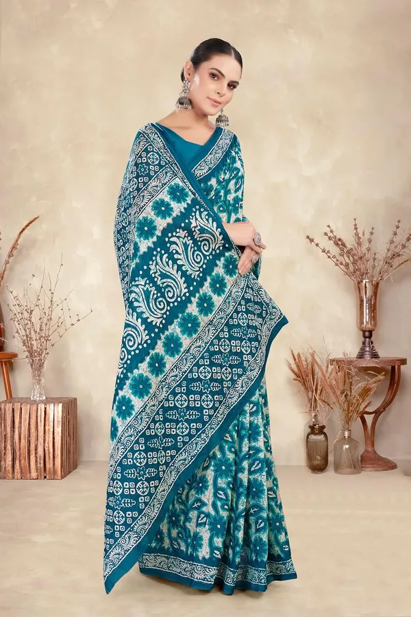 Tamaira_Fashion_Women_S_Floral_Batik_Printed_Pure_Cotton_Mulmul_Saree_Without_Blouse_Piece_11588_Parent