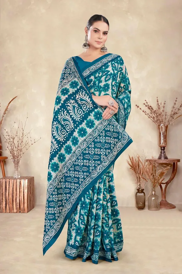Tamaira_Fashion_Women_S_Floral_Batik_Printed_Pure_Cotton_Mulmul_Saree_Without_Blouse_Piece_11588_Parent
