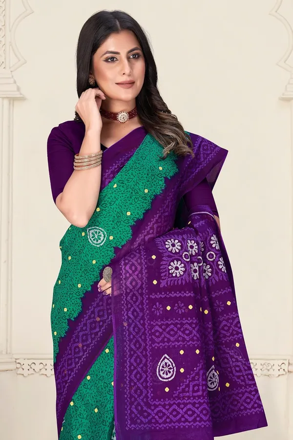 Tamaira_Fashion_Women_S_Floral_Batik_Printed_Pure_Cotton_Mulmul_Saree_Without_Blouse_Piece_11514_Parent