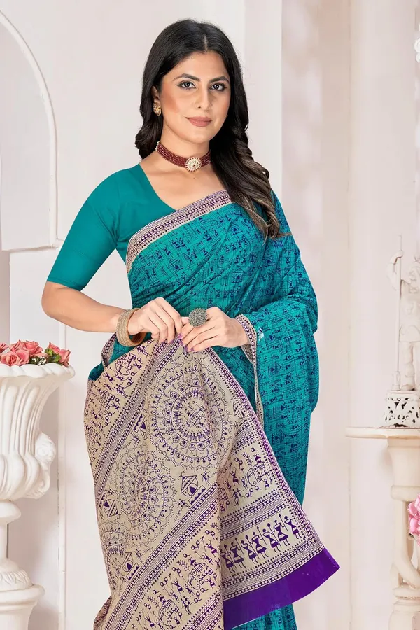 Tamaira_Fashion_Women_S_Warli_Printed_Pure_Cotton_Mulmul_Saree_Without_Blouse_Piece_2534_5_Parent