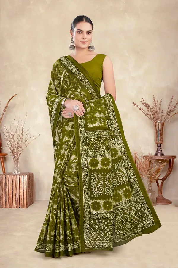 Tamaira_Fashion_Women_S_Floral_Batik_Printed_Pure_Cotton_Mulmul_Saree_Without_Blouse_Piece_11588_Parent
