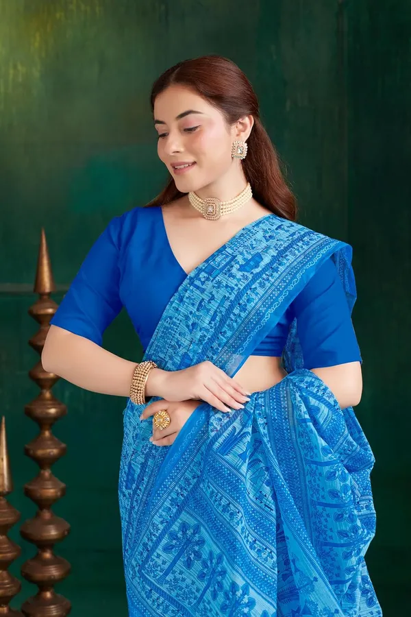 Tamaira_Fashion_Women_S_Warli_Printed_Pure_Soft_Cotton_Mulmul_Saree_Without_Blouse_Piece