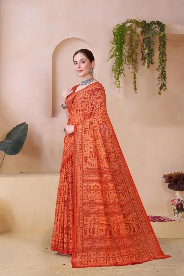 Tamaira_Fashion_Women_S_Warli_Printed_Pure_Soft_Cotton_Mulmul_Saree_Without_Blouse_Piece