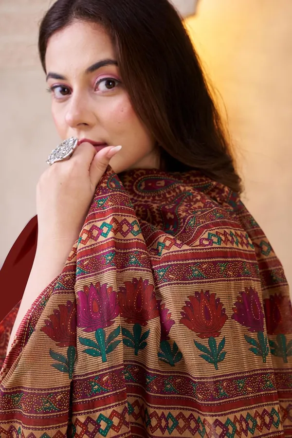 Tamaira_Fashion_Women_S_Kalamkari_Printed_Pure_Soft_Cotton_Maroon_Resham_Border_Saree_Without_Blouse_Piece_11593_Parent