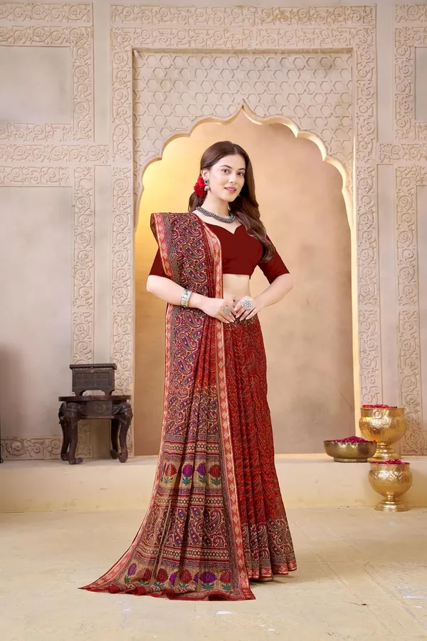 Tamaira_Fashion_Women_S_Kalamkari_Printed_Pure_Soft_Cotton_Maroon_Resham_Border_Saree_Without_Blouse_Piece_11593_Parent