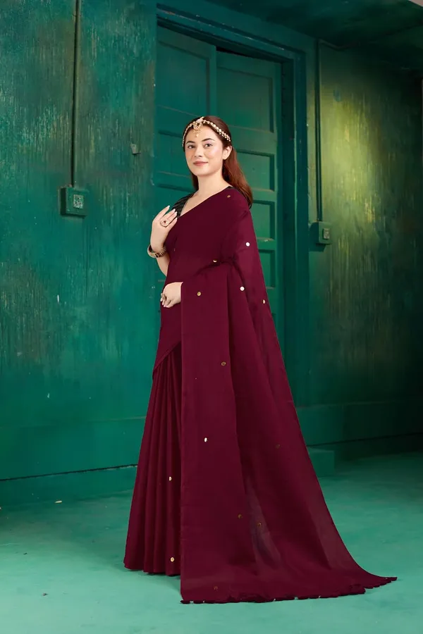 Tamaira_Fashion_Women_S_Embellished_Sequinned_Pure_Cotton_Saree_Solidsequinparent