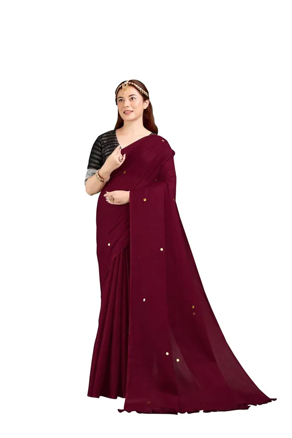 Tamaira_Fashion_Women_S_Embellished_Sequinned_Pure_Cotton_Saree_Solidsequinparent