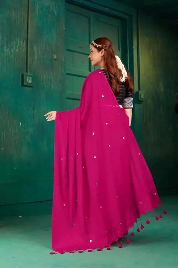 Tamaira_Fashion_Women_S_Embellished_Sequinned_Pure_Cotton_Saree_Solidsequinparent