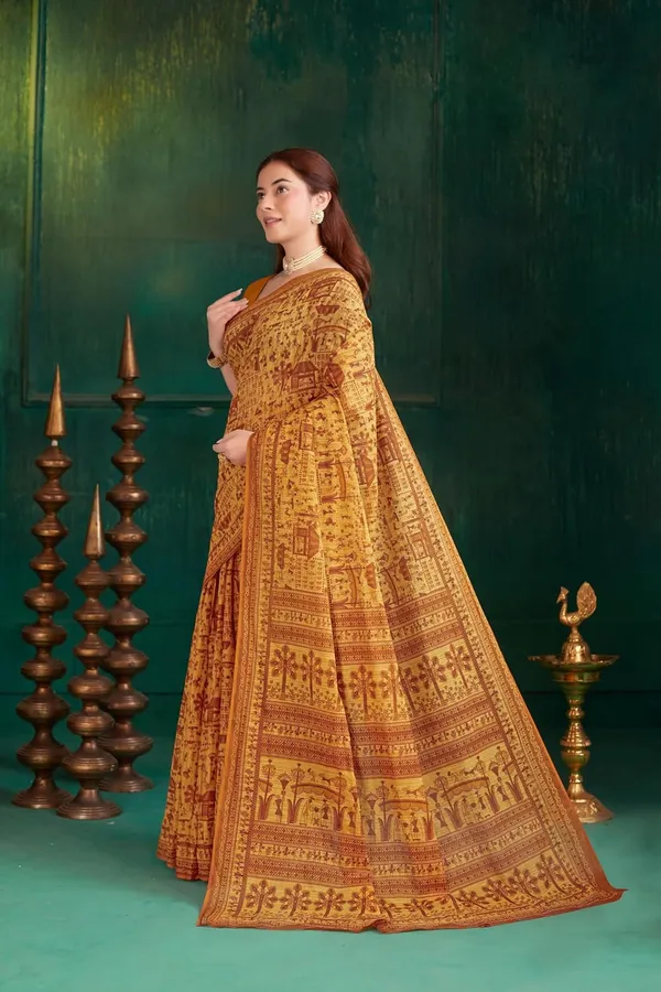 Tamaira_Fashion_Women_S_Warli_Printed_Pure_Soft_Cotton_Mulmul_Saree_Without_Blouse_Piece