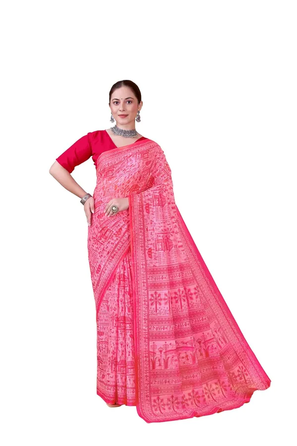 Tamaira_Fashion_Women_S_Warli_Printed_Pure_Soft_Cotton_Mulmul_Saree_Without_Blouse_Piece