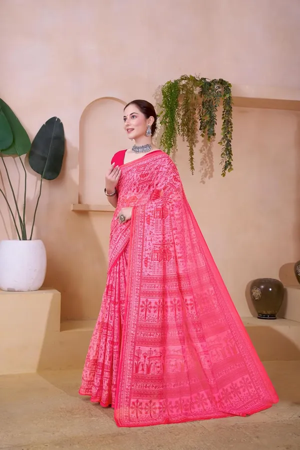 Tamaira_Fashion_Women_S_Warli_Printed_Pure_Soft_Cotton_Mulmul_Saree_Without_Blouse_Piece