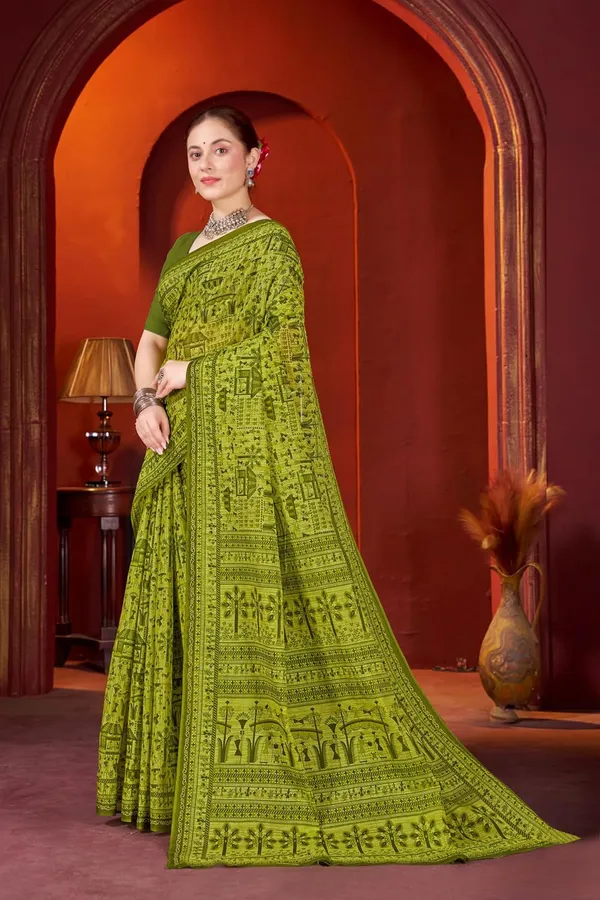 Tamaira_Fashion_Women_S_Warli_Printed_Pure_Soft_Cotton_Mulmul_Saree_Without_Blouse_Piece