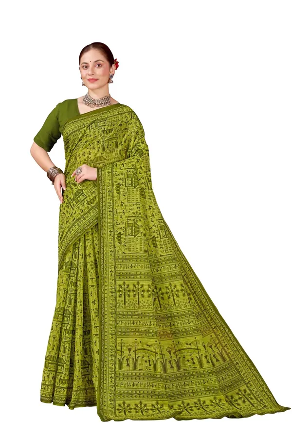 Tamaira_Fashion_Women_S_Warli_Printed_Pure_Soft_Cotton_Mulmul_Saree_Without_Blouse_Piece