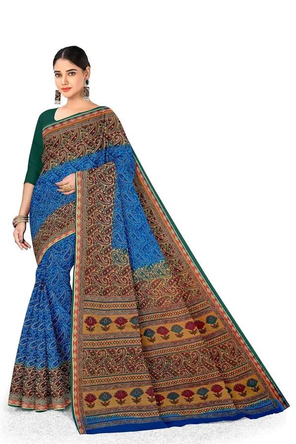 Tamaira_Fashion_Women_S_Kalamkari_Printed_Pure_Soft_Cotton_Maroon_Resham_Border_Saree_Without_Blouse_Piece_11593_Parent