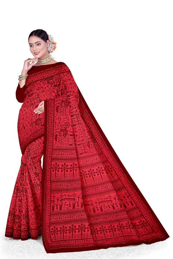 Tamaira_Fashion_Women_S_Warli_Printed_Pure_Soft_Cotton_Mulmul_Saree_Without_Blouse_Piece