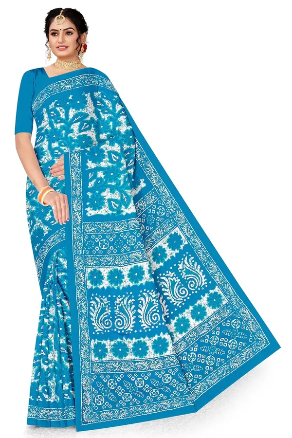 Tamaira_Fashion_Women_S_Floral_Batik_Printed_Pure_Cotton_Mulmul_Saree_Without_Blouse_Piece_11588_Parent