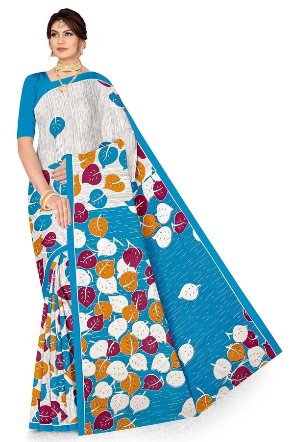 Tamaira_Fashion_Plain_Weave_Women_S_Pure_Cotton_Saree_Without_Blouse_Piece_2158_Turquoise