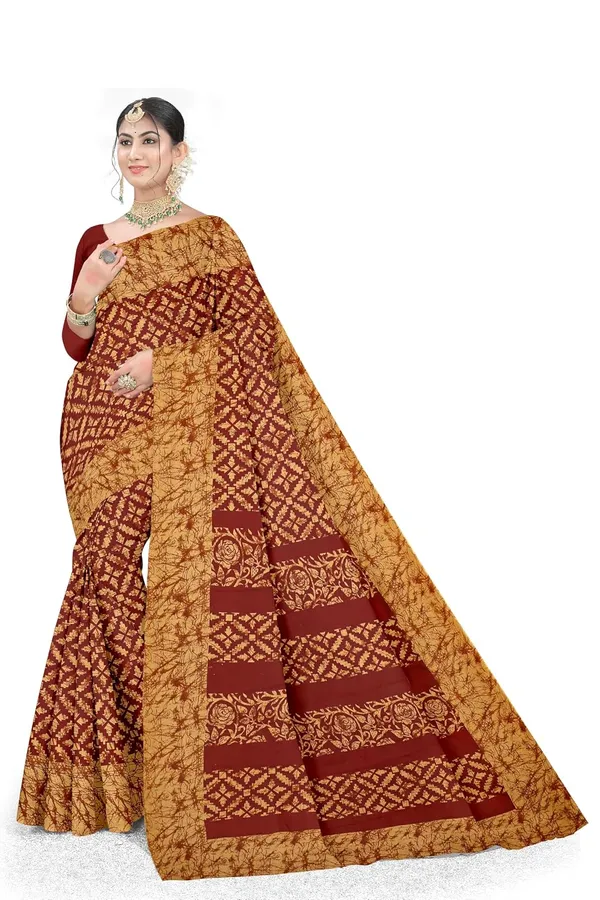 Tamaira_Fashion_Women_S_Plain_Weave_Pure_Cotton_Saree_Without_Blouse_Piece