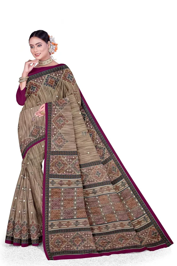 Tamaira_Fashion_Women_S_Plain_Weave_Pure_Cotton_Saree_Without_Blouse_Piece