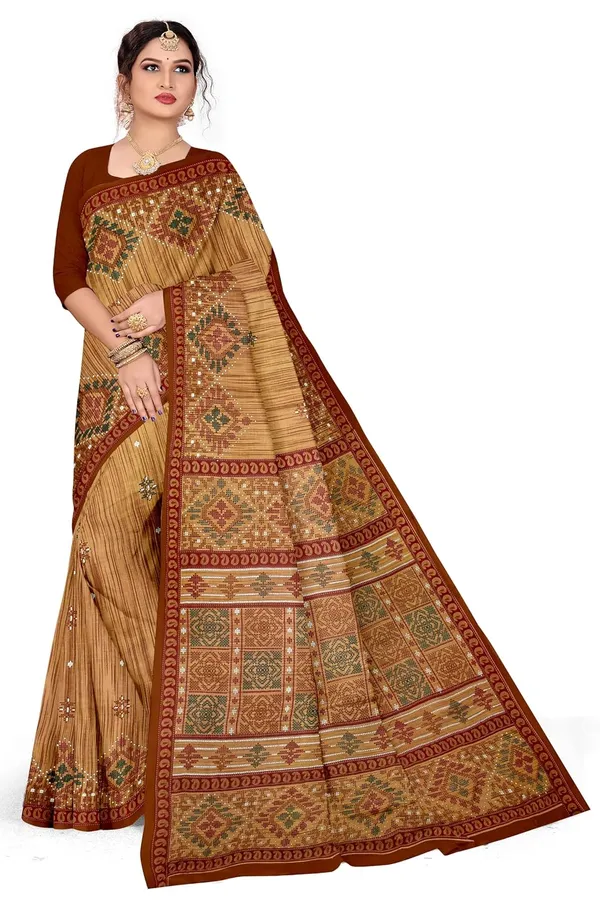 Tamaira_Fashion_Women_S_Plain_Weave_Pure_Cotton_Saree_Without_Blouse_Piece
