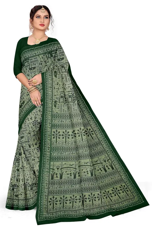 Tamaira_Fashion_Women_S_Warli_Printed_Pure_Soft_Cotton_Mulmul_Saree_Without_Blouse_Piece