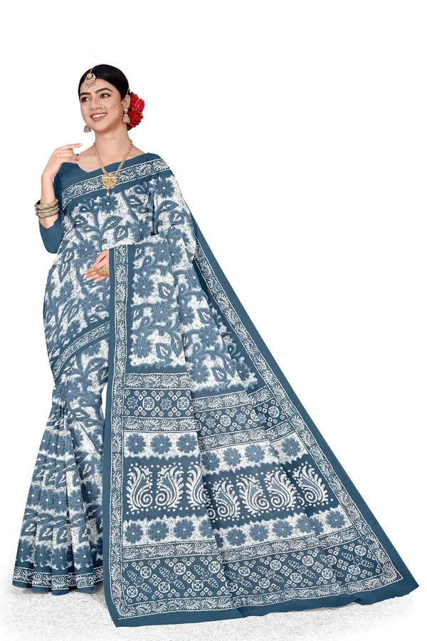 Tamaira_Fashion_Women_S_Floral_Batik_Printed_Pure_Cotton_Mulmul_Saree_Without_Blouse_Piece_11588_Parent