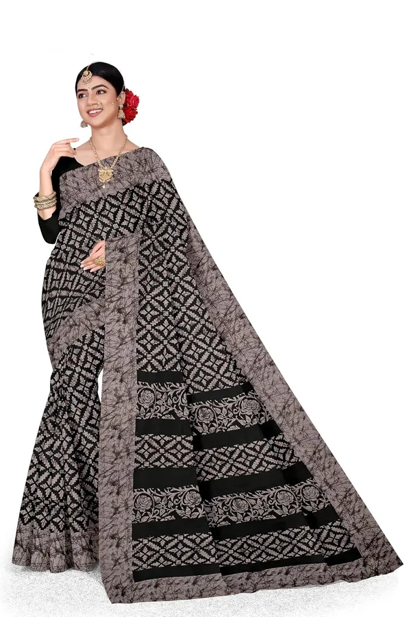Tamaira_Fashion_Women_S_Plain_Weave_Pure_Cotton_Saree_Without_Blouse_Piece
