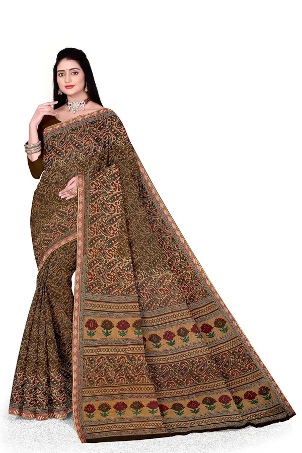 Tamaira_Fashion_Women_S_Kalamkari_Printed_Pure_Soft_Cotton_Maroon_Resham_Border_Saree_Without_Blouse_Piece_11593_Parent
