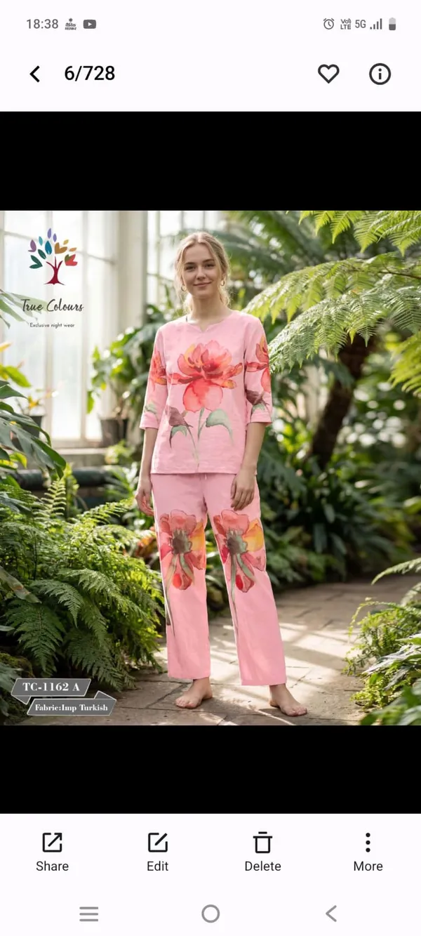 Pink_Floral_Print_Turkish_Cotton_Nightwear_Set_For_Women