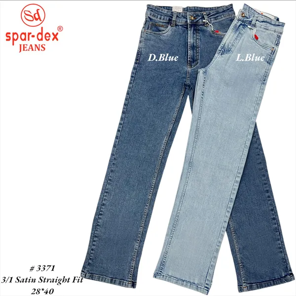 Dark_Blue_Satin_Straight_Fit_Jeans_For_Women