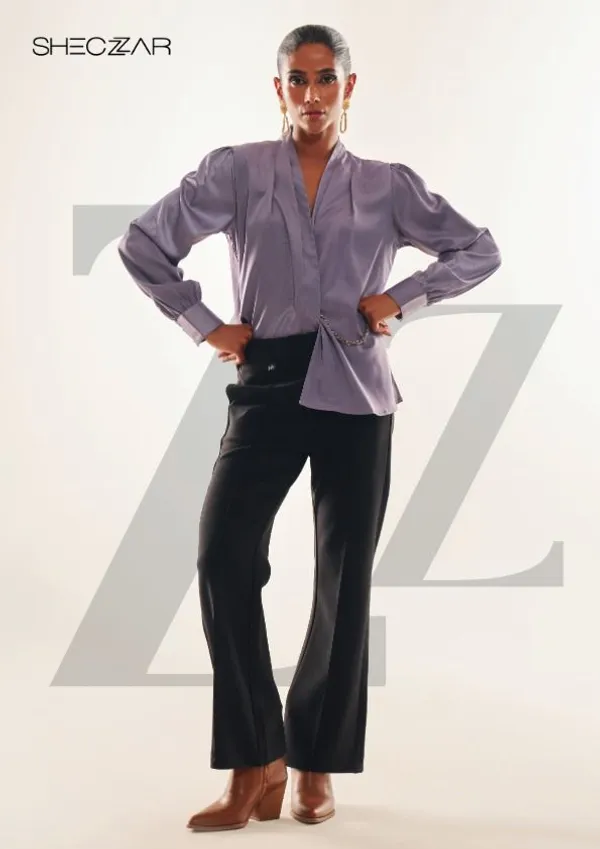 Purple_Satin_Puff_Sleeve_Blouse_For_Women