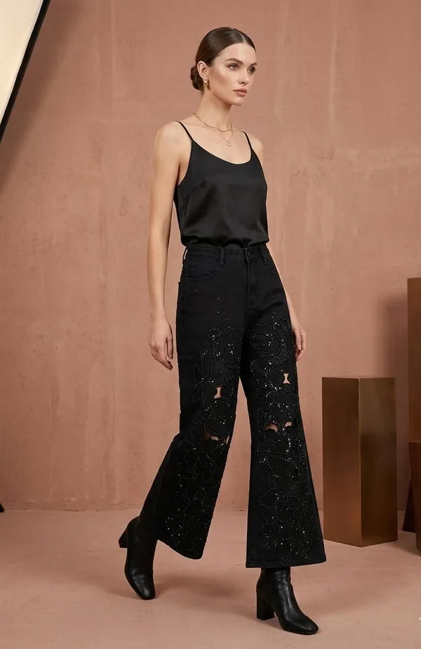 Black_Embellished_Flared_Pants_For_Women