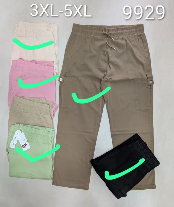 Olive_Cotton_Cargo_Pants_With_Adjustable_Waist_For_Women