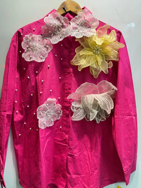 Pink_Silk_Floral_Embroidered_Shirt_For_Women
