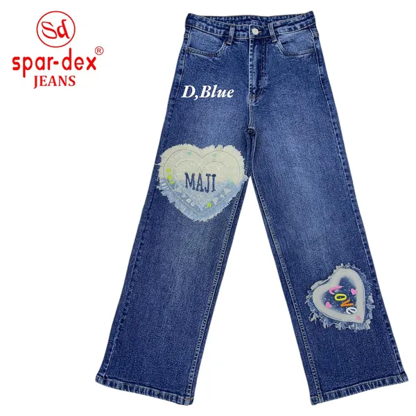 Dark_Blue_Denim_Heart_Patch_Wide_Leg_Jeans_For_Girls