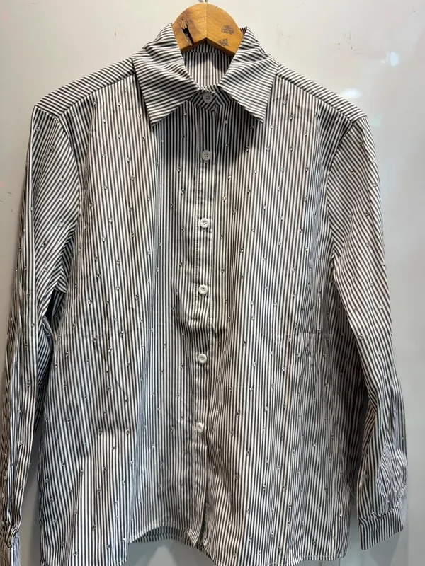 Black_And_White_Striped_Cotton_Formal_Shirt_For_Women